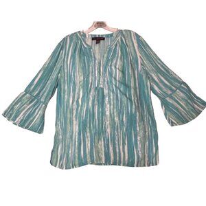 Gloria Vanderbilt Women's Peasant Tunic Top W/ Bell Sleeves - Size M